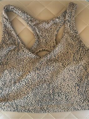 Speckled Cream & Black Racerback Sports Bralette